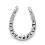 1/4ct Diamond Horseshoe Chain Slide Charm Pendant in Real 14k White Gold