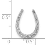 1/4ct Diamond Horseshoe Chain Slide Charm Pendant in Real 14k White Gold