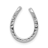 1/3ct Diamond Horseshoe Chain Slide Charm Pendant in Real 14k White Gold