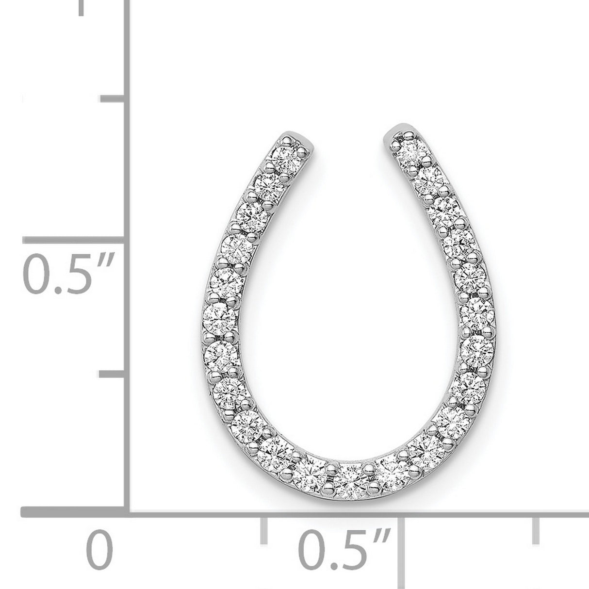 1/3ct Diamond Horseshoe Chain Slide Charm Pendant in Real 14k White Gold