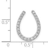 1/3ct Diamond Horseshoe Chain Slide Charm Pendant in Real 14k White Gold