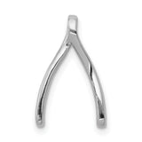 14k White Gold Wishbone Pendant with Diamonds, Symbolic Hope and Luck Charm for Women