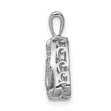 Diamond Celtic Triquetra Symbol Charm Pendant in Real 14k White Gold