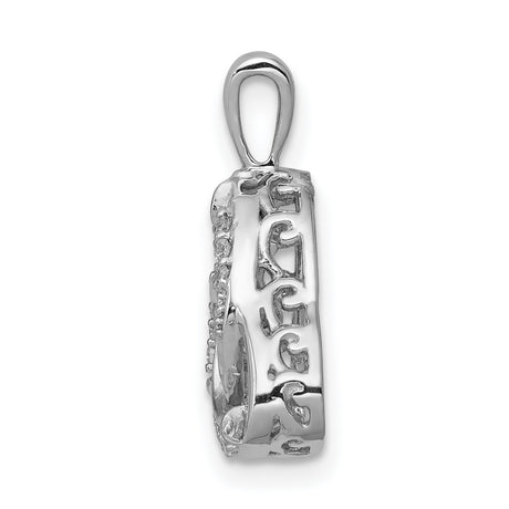 Diamond Celtic Triquetra Symbol Charm Pendant in Real 14k White Gold