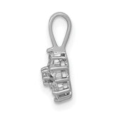 14k White Gold Snowflake Pendant with Diamonds, Winter Holiday Jewelry for Women