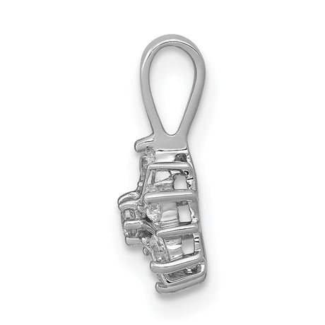 14k White Gold Snowflake Pendant with Diamonds, Winter Holiday Jewelry for Women