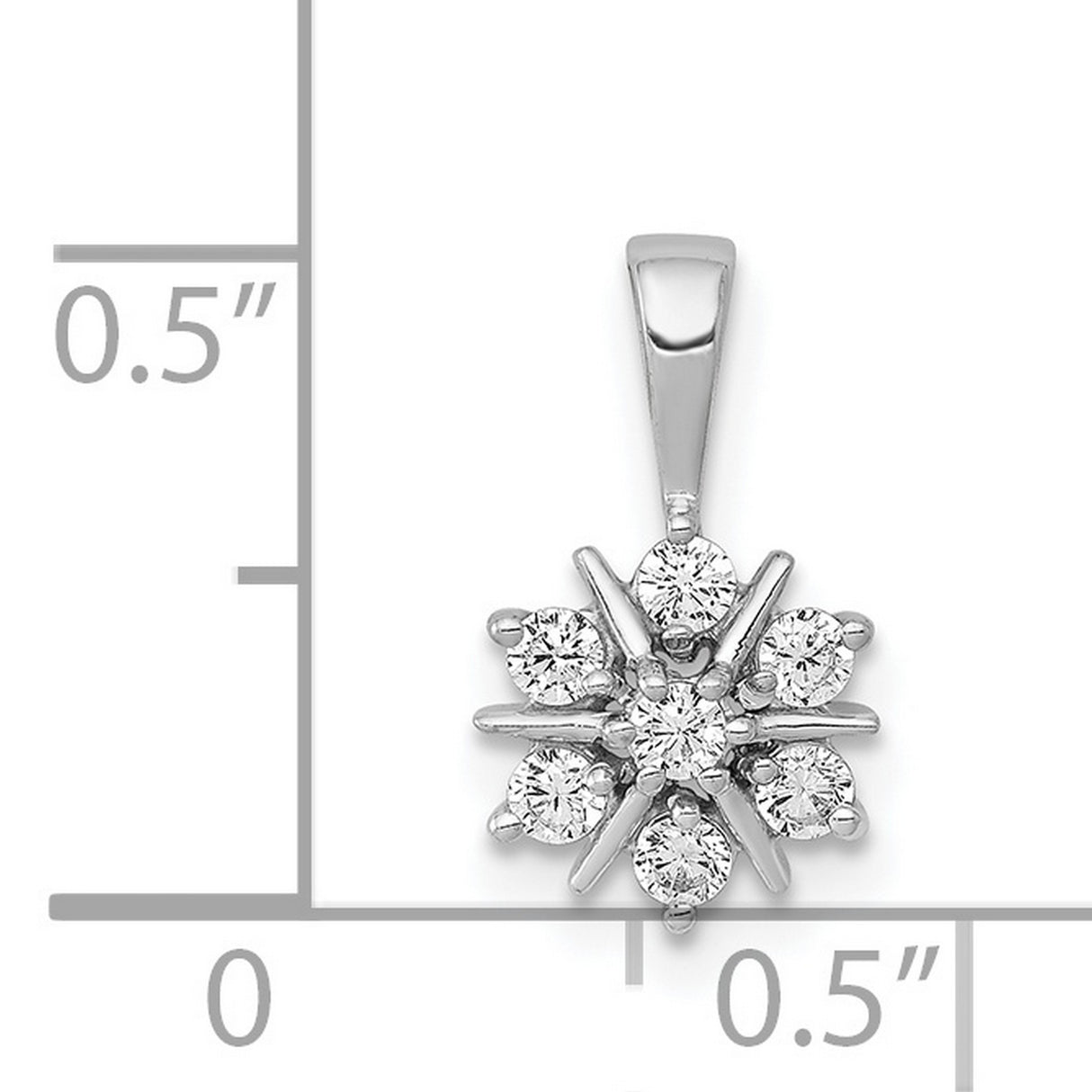 14k White Gold Snowflake Pendant with Diamonds, Winter Holiday Jewelry for Women