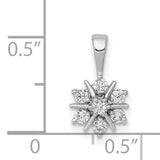 14k White Gold Snowflake Pendant with Diamonds, Winter Holiday Jewelry for Women