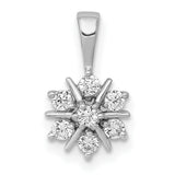 14k White Gold Snowflake Pendant with Diamonds, Winter Holiday Jewelry for Women
