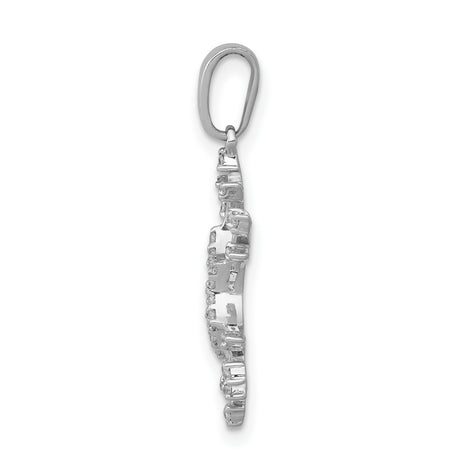 14k White Gold Snowflake Pendant with Diamond Accents, Winter Jewelry for Women