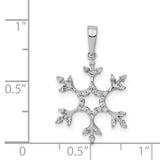 14k White Gold Snowflake Pendant with Diamond Accents, Winter Jewelry for Women