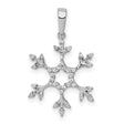 14k White Gold Snowflake Pendant with Diamond Accents, Winter Jewelry for Women
