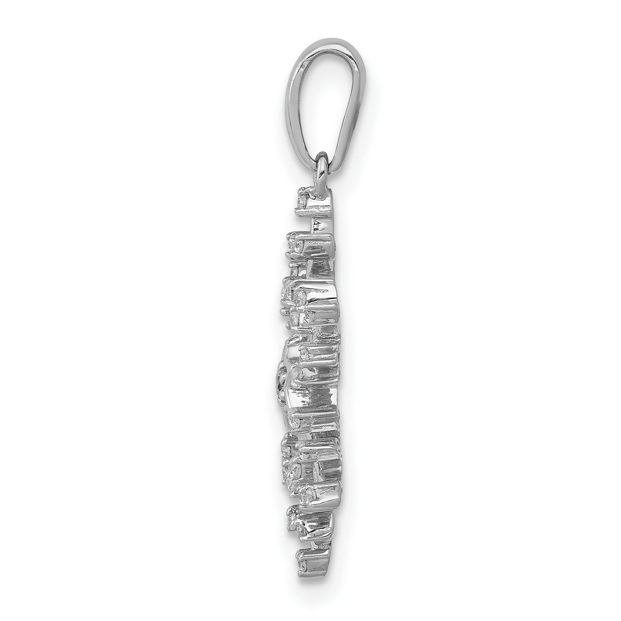 14k White Gold Snowflake Pendant with Diamond Accents, Winter Holiday Jewelry for Women