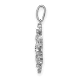 14k White Gold Snowflake Pendant with Diamond Accents, Winter Holiday Jewelry for Women