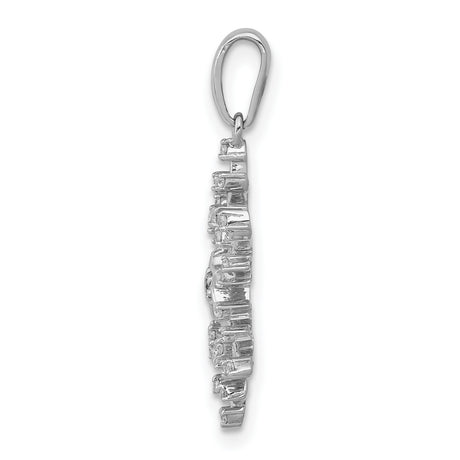 14k White Gold Snowflake Pendant with Diamond Accents, Winter Holiday Jewelry for Women