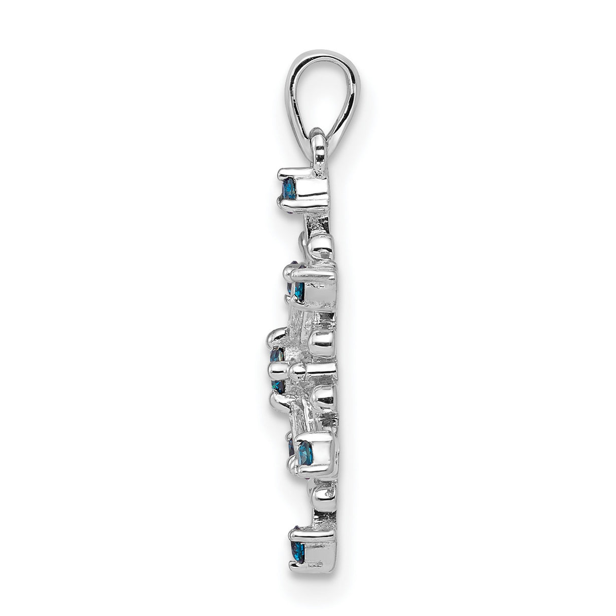 14k White Gold Snowflake Pendant with Diamond, Winter Theme Holiday Jewelry for Women