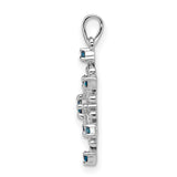 14k White Gold Snowflake Pendant with Diamond, Winter Theme Holiday Jewelry for Women