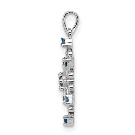 14k White Gold Snowflake Pendant with Diamond, Winter Theme Holiday Jewelry for Women