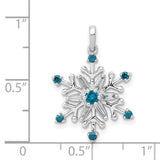 14k White Gold Snowflake Pendant with Diamond, Winter Theme Holiday Jewelry for Women