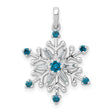 14k White Gold Snowflake Pendant with Diamond, Winter Theme Holiday Jewelry for Women