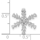 14k White Gold Snowflake Pendant with Diamond, Winter Motif Fine Jewelry for Women