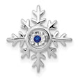 14k White Gold Snowflake Pendant with Sapphire, Nature-Inspired Winter Jewelry for Women