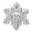 14k White Gold Snowflake Pendant with Diamond Center, Winter-Inspired Jewelry for Women