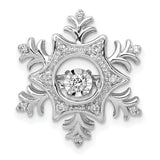 14k White Gold Snowflake Pendant with Diamond Center, Winter-Inspired Jewelry for Women