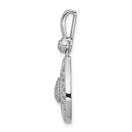 1/6ct Diamond Charm Pendant in Real 14k White Gold