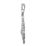 1/2ct Diamond Filigree Charm Pendant in Real 14k White Gold