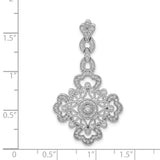 1/2ct Diamond Filigree Charm Pendant in Real 14k White Gold