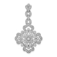 1/2ct Diamond Filigree Charm Pendant in Real 14k White Gold