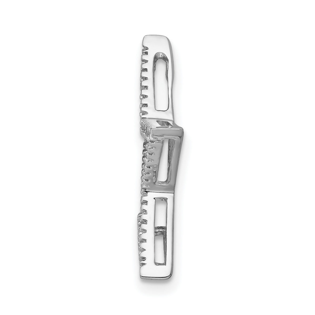 14k White Gold Diamond Star Pendant with Five-Point Hollow Design for Women