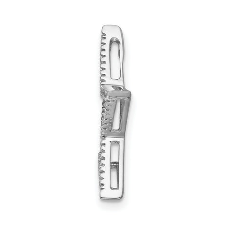 14k White Gold Diamond Star Pendant with Five-Point Hollow Design for Women