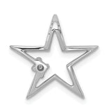 .01ct Diamond Star Chain Slide Charm Pendant in Real 14k White Gold