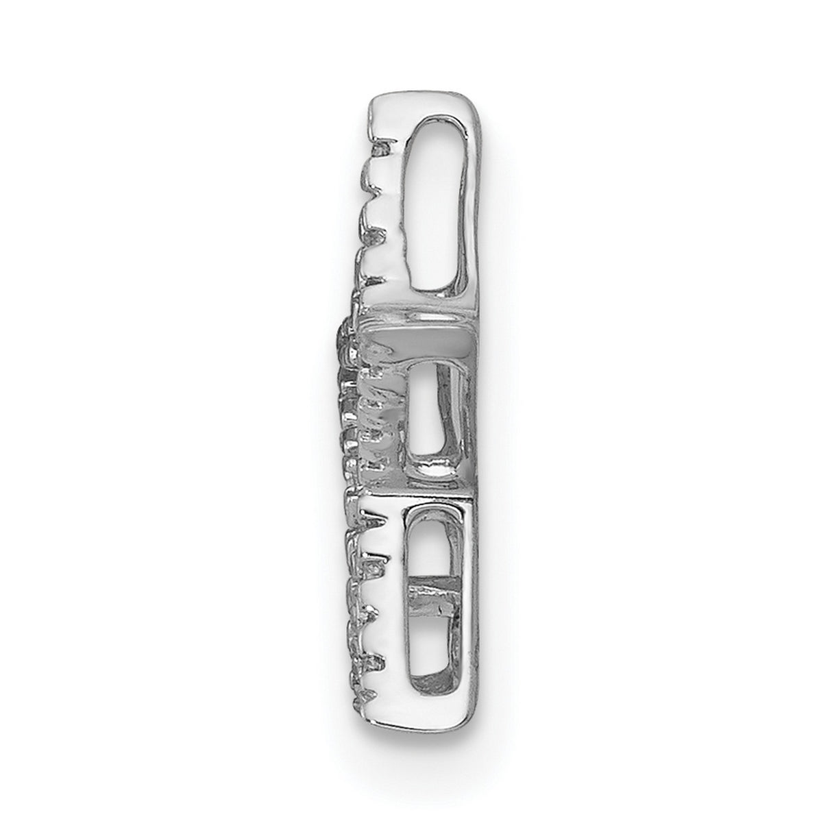 Small Diamond Star Chain Slide Charm Pendant in Real 10k White Gold