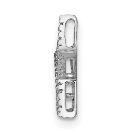 Small Diamond Star Chain Slide Charm Pendant in Real 10k White Gold