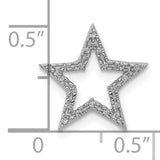 Small Diamond Star Chain Slide Charm Pendant in Real 10k White Gold