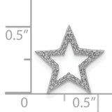 14k White Gold Star Pendant with Diamond Accents, Openwork Celestial Design for Women
