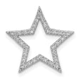 14k White Gold Diamond Star Pendant with Open Star Design, Celestial Jewelry for Women