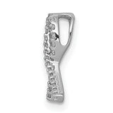 14k White Gold Ribbon Pendant with Pavé Diamond Design, Symbolic Awareness and Memorial Jewelry