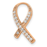 Diamond Awareness Charm Pendant in Real 14k Rose Gold