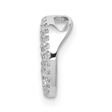 14k White Gold Peace Sign Pendant with Diamonds, Round Openwork Design, Boho Spiritual Charm
