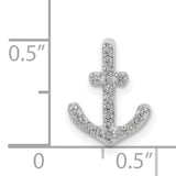 1/10ct Diamond Anchor Chain Slide Charm Pendant in Real 14k White Gold