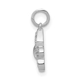 14k White Gold Butterfly Pendant with Diamond Accents, Nature-Inspired Design for Women