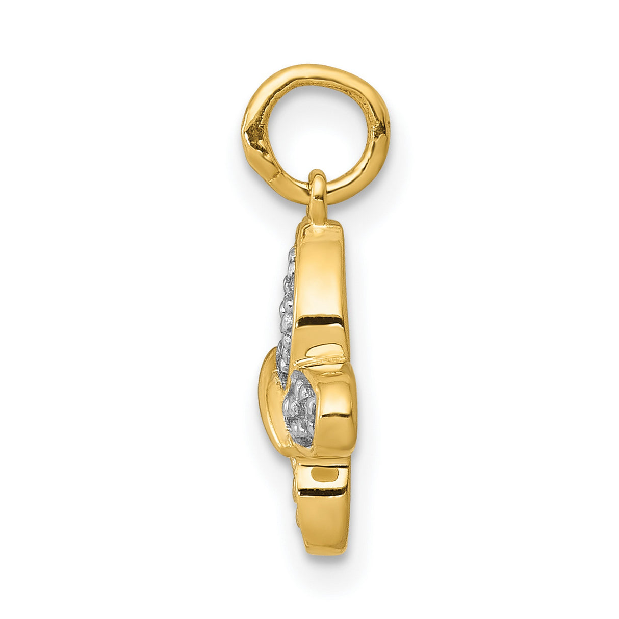 14k Yellow Gold Butterfly Pendant with Diamond Accents and Textured Wings