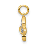 14k Yellow Gold Butterfly Pendant with Diamond Accents and Textured Wings