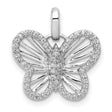 0.19ct Diamond Butterfly Charm Pendant in Real 14k White Gold