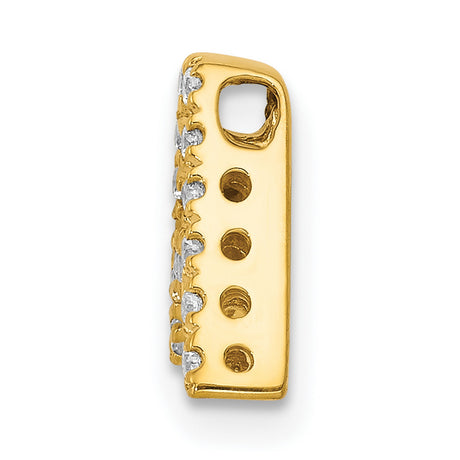 10k Yellow Gold Letter A Pendant with Cubic Zirconia, Alphabet Charm for Women