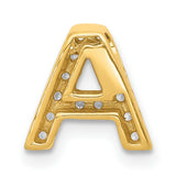 10k Yellow Gold Letter A Pendant with Cubic Zirconia, Alphabet Charm for Women